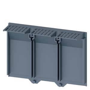 Graue Kunststoffbox mit drei gleich großen Fächern, geeignet für Lagerung oder Organisation.