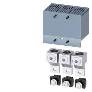 Ein graues elektrisches Gerät mit Lüftungsschlitzen und vier darunter liegenden Klemmen, die für die Anbringung in einem Schaltschrank geeignet sind.
