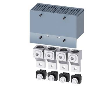 Elektrisches Gerät mit rechteckigem Gehäuse, darunter sechs Steckverbinder und vier schwarze Schalter.