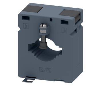 Ein blaues elektrisches Bauteil in U-Form, vermutlich ein Stromtransformator oder Stromwandler, montiert auf einer Metallbasis.