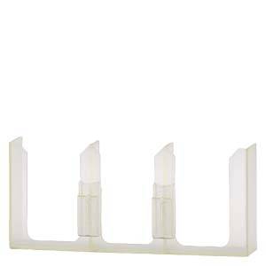 Ein weißer Kunststoffhalter mit drei Steckplätzen, die senkrechte Zylinderobjekte aufnehmen können. Ideal für Laborzwecke.