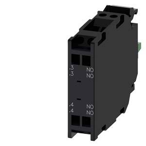Ein schwarz-graues elektronisches Bauteil mit mehreren Anschlüssen, beschriftet mit '.3 NO' und '.4 NO'.