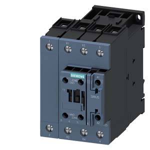 3-poliger Schütz von Siemens, Modellnummer widergegeben, verwendet zur Steuerung elektrischer Motoren, in dunklem Gehäuse.