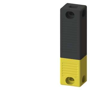 Rechteckiger, vertikaler Magnet mit gelbem und schwarzem Gehäuse, nutzbar für Sicherheitssensoren in industriellen Anwendungen.