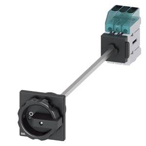 Ein Schalter mit einem länglichen Hebel, der eine rechteckige Basis mit einem runden Drehknopf verbindet. Elektrische Anschlussklemmen sind oben sichtbar.