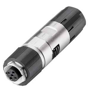 Ein schwarzer und silberner Stecker mit mehreren Metallkontakten an einem Ende, geeignet für elektronische Anschlüsse oder Geräte.