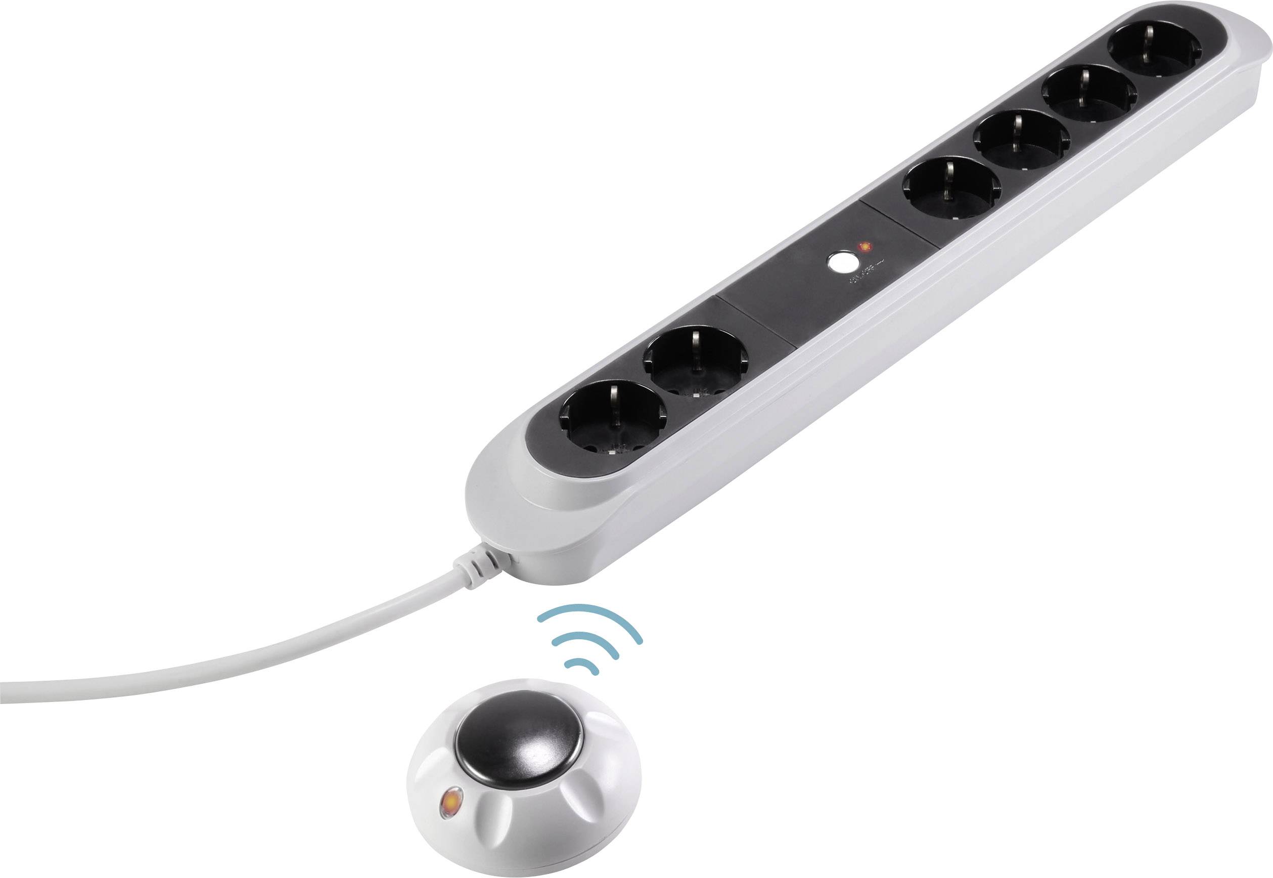 Sygonix SY-3465210 Funk-Steckdosenleiste Weiß/Schwarz Schutzkontakt