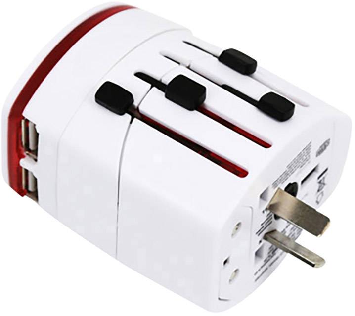 Omega Travel OTRA2 4in1 14014 USB-Ladegerät Steckdose Ausgangsstrom (max.) 2000mA 3 x USB, Netz-Buchse