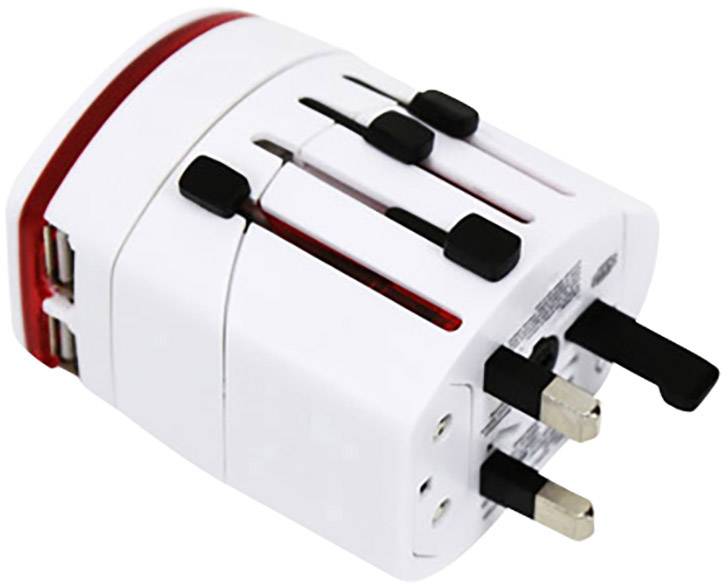 Omega Travel OTRA2 4in1 14014 USB-Ladegerät Steckdose Ausgangsstrom (max.) 2000mA 3 x USB, Netz-Buchse