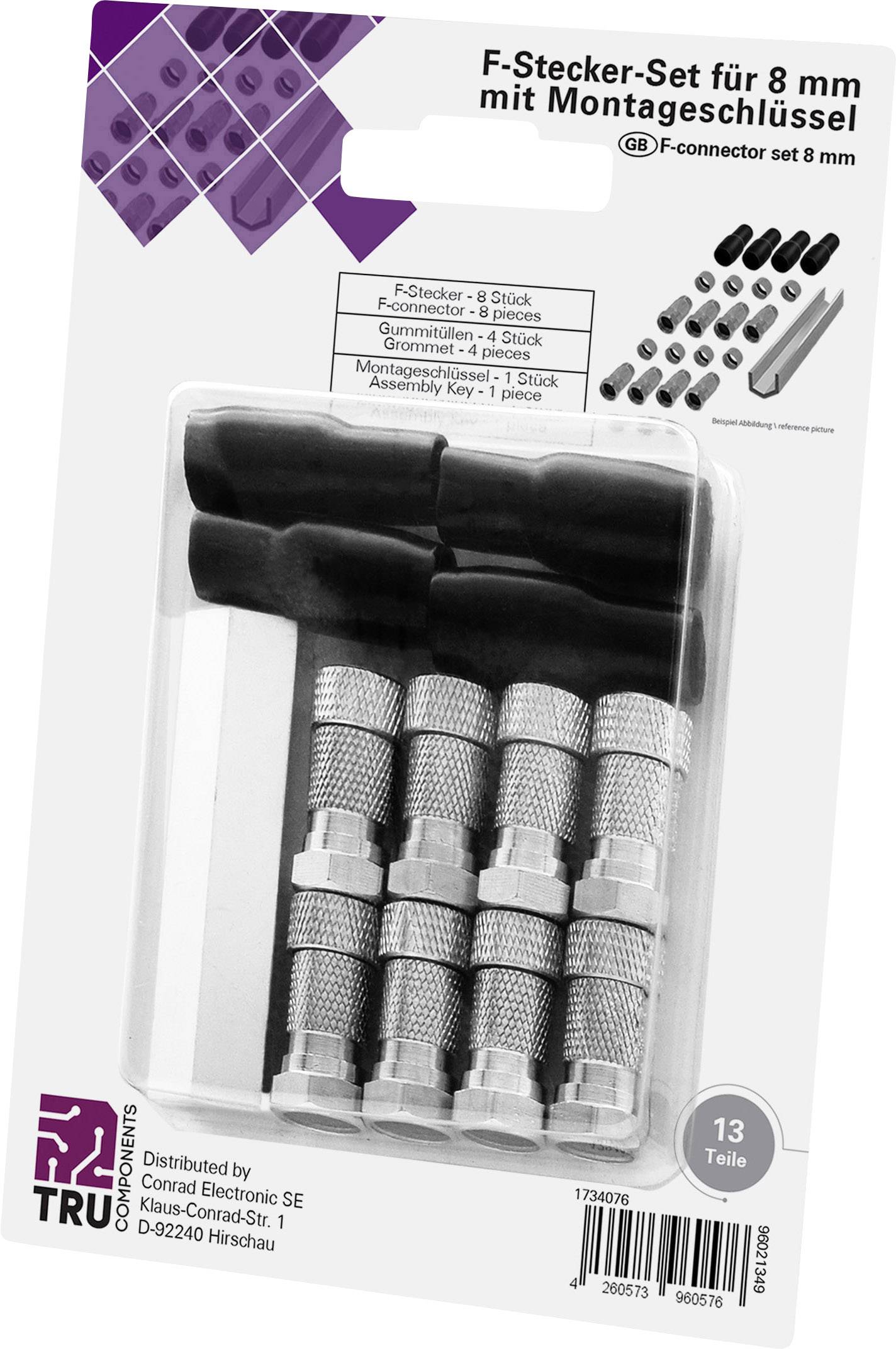 TRU COMPONENTS TC-6936316 F-Stecker mit Knickschutztülle Anschlüsse: F-Stecker Kabel-Durchmesser: 5