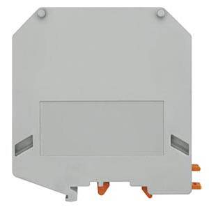 Graues Kunststoffgehäuse, rechteckige Form, mit zwei integrierten Pins unten. Eignet sich zur elektrischen Schaltungsinstallation.
