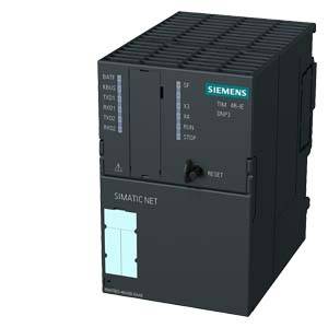 Industrie-Kommunikationsverbindung SIMATIC NET mit Siemens-Logo, zeigt Modell TM-E 45-E.