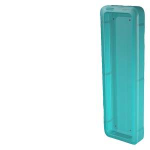 Ein rechteckiger, türkisfarbener Plastikbehälter, offen oben, vor weißem Hintergrund.