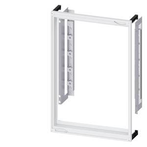 Ein rechteckiger, weißer Metallrahmen mit einer Halterung an der linken Seite, möglicherweise Teil eines Fensters oder einer Tür.