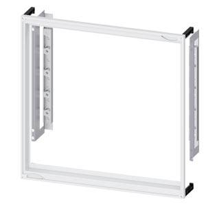 Metallrahmen in weißer Farbe, möglicherweise Teil eines Lüftungssystems, zeigt eine quadratische Struktur mit Winkelelementen.