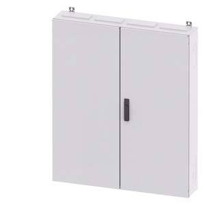 Ein rechteckiger grauer Metallschrank mit zwei Türen und einem schwarzen Griff, typisch für die Aufbewahrung elektrischer oder technischer Komponenten.