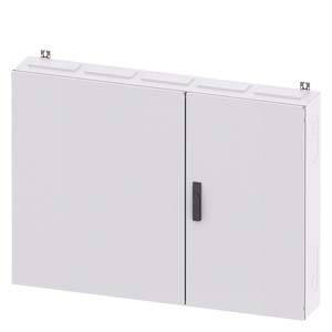 Ein weißer Wandschrank mit zwei Türen und einem schwarzen Griff, geeignet für die platzsparende Aufbewahrung in Innenräumen.