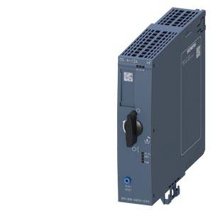Ein blaues elektronisches Gerät mit einem Drehknopf und Lüftungsschlitzen. Es ist ein Modul für eine technische Anlage.