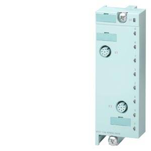 Ein industrielles Gerät mit mehreren Anschlüssen und Beschriftungen auf der Vorderseite, vermutlich für den Einsatz in Automatisierungssystemen.