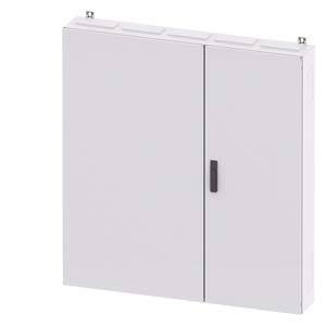 Ein weißer rechteckiger Metallschrank mit zwei Türen, geeignet zur Aufbewahrung von elektrischen Geräten oder Werkzeugen.