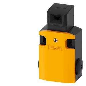 Ein quadratisches, schwarzes- und gelbes elektrisches Gerät mit einem kleinen Bildschirm, wahrscheinlich ein Sensor oder Schalter.