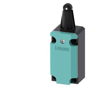 Ein rechteckiger, türkisfarbener Drucktaster mit schwarzem Schalter oben. Auf der Vorderseite steht 'SIR23'. Wird zur Maschinensteuerung verwendet.