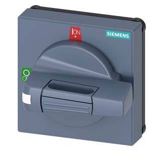 Ein grauer Schalter von Siemens mit Positionen 'On' in Rot und 'Off' in Grün. Der Schalter steht auf 'On'.