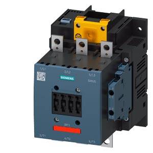 Ein Siemens-Schütz mit schwarzen und gelben Komponenten, verwendet zur Steuerung von elektrischen Schaltkreisen in industrieller Ausrüstung.
