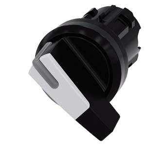 Schwarz-weißer Drehknopf in einer seitlichen Ansicht. Könnte ein mechanisches oder elektronisches Bedienungselement darstellen.