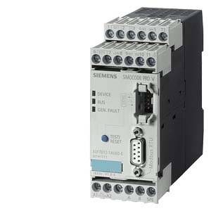 Elektrogerät von Siemens mit mehreren Anschlüssen und Bedienelementen, möglicherweise ein Automatisierungsmodul oder Schutzgerät.