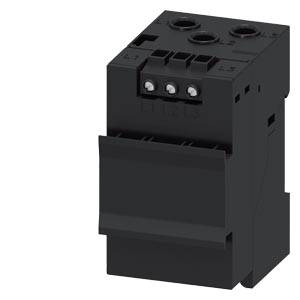 Ein dreipoliger elektrischer Schütz mit schwarzem Gehäuse, geeignet für den Einbau in Schalttafeln oder Steuerkästen.