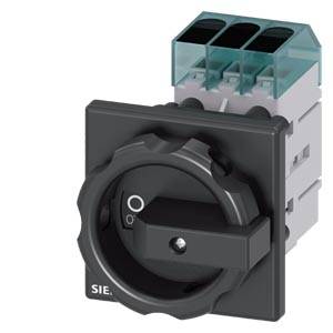 Ein elektrischer Drehschalter mit zwei Positionen 'ON' und 'OFF', abgebildet mit Anschlussklemmen oben und einem schwarzen Gehäuse.