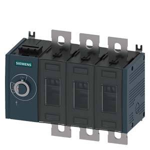 Siemens elektrischer Leistungsschalter mit vier Schaltern und metallischen Anschlüssen, zur Steuerung elektrischer Systeme in Industriezwecken.
