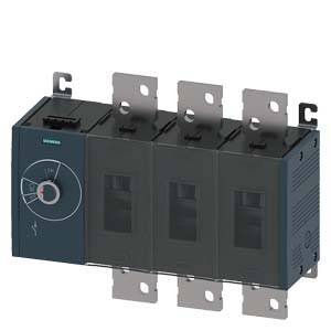 Ein elektrischer Schalter mit vier metallischen Anschlussplatten und einem Drehregler. Der Schalter hat eine dunkle Farbe.