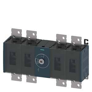 Ein elektrisches Bauteil mit vier Anschlüssen, vermutlich ein Leistungsschalter, zur Steuerung und Verteilung elektrischer Energie.