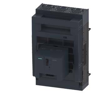 Leistungsschalter mit schwarzem Gehäuse, vertikal ausgerichtet, industrielle Anwendung.