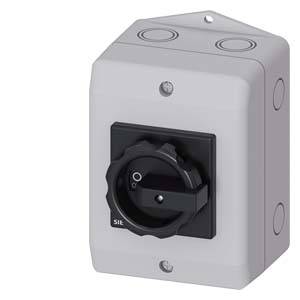 Ein grauer elektrischer Drehschalter mit schwarzem Knopf, montiert auf einer rechteckigen Box, geeignet für industrielle Anwendungen.