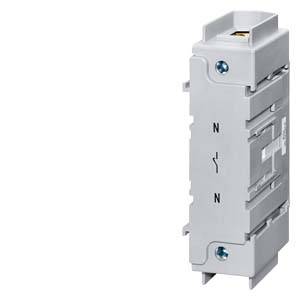 Ein elektrischer Sicherungsautomat mit Gehäuse, Schrauben zur Befestigung und Beschriftung mit 'N'.