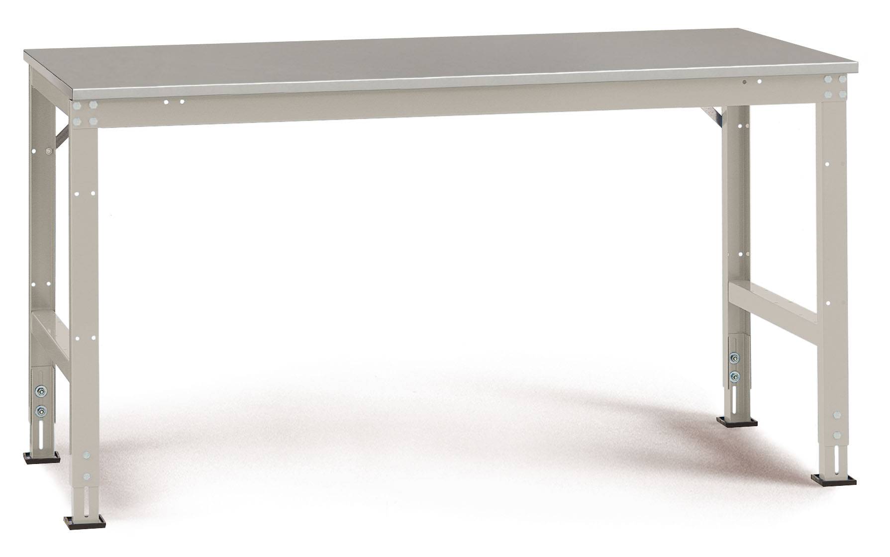 Manuflex AU4014.0001 Arbeitstisch UNIVERSAL, Grund 1000x 800x760 mm,Pl.Blechbelag KRIEG Hausfarbe graugrün Grau, Grün
