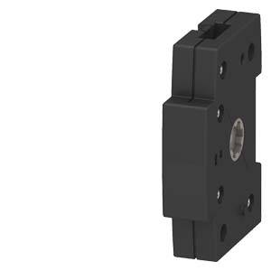 Schwarzes mechanisches Bauteil, möglicherweise eine Klemme oder Befestigung, mit mehreren Schraubenlöchern und einer kreisförmigen Öffnung in der Mitte.