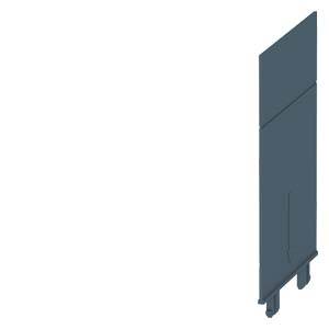 Ein graues, rechteckiges, vertikales Bauteil mit zwei Klemmen am unteren Ende und feinen Linien an der Oberfläche, auf weißem Hintergrund.