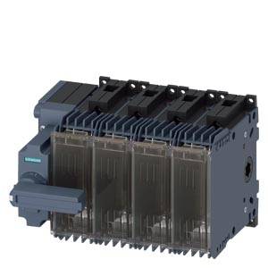 Elektrisches Leistungsschaltgerät mit transparenten Abdeckungen und seitlichem Hebel. Geeignet für industrielle Anwendungen.
