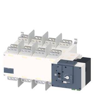 Ein großer, rechteckiger elektrischer Schalter mit mehreren Metallanschlüssen und einem grauen Drehknopf, der in industriellen Anwendungen genutzt wird.