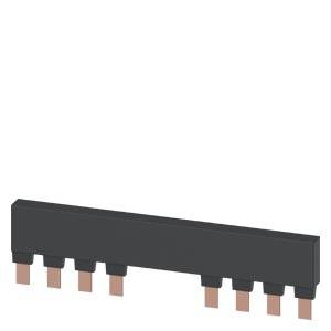 Schwarzes elektronisches Bauteil mit acht Kupferpins an der Unterseite, üblicherweise verwendet auf Leiterplatten für elektrische Verbindungen.