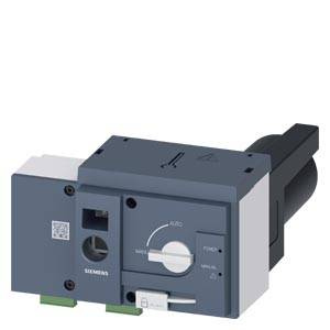 Ein grauer und schwarzer elektrischer Schalter mit markiertem 'Auto'-Modus. Links befinden sich Steuerknöpfe und eine Seriennummer.