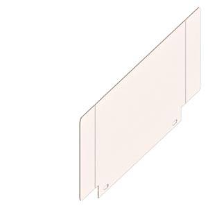 Ein transparentes Kunststoff-Schutzschild steht aufrecht. Es dient als Schutzmaßnahme, vermutlich gegen Tröpfcheninfektion.