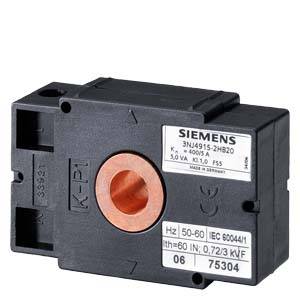 Ein schwarzer elektrischer Komponentenblock mit einem sichtbaren Kupferinneren und einem Siemens-Label mit technischen Spezifikationen.