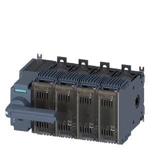 Ein grauer elektrischer Lasttrennschalter von Siemens mit vier Reihen. Geeignet für industrielle elektrische Anlagen.