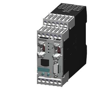 Ein Siemens-Industrierelais mit mehreren Anschlussklemmen und einem digitalen Display, genutzt für Steuerungs- und Automatisierungstechnik.