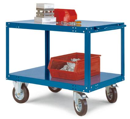 Manuflex TT1093.0001 Schwerer Tischwagen 1500x800 mm, Tragkraft 500kg KRIEG-Hausfarbe graugrün Grau, Grün